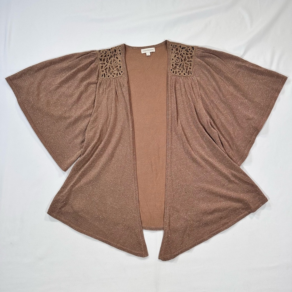 Monsoon shrug metallic size small bronze colour